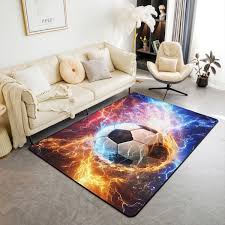 Tapis de Football Antidérapant Graffiti pour la Décoration de la Chambre d'un Garçon