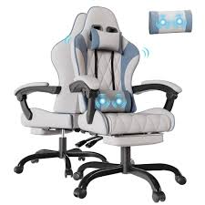 Fauteuil Gaming Ergonomique Flamaker avec Repose Pieds et Massage