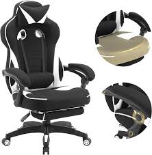 Fauteuil Gaming WOLTU BS83ws avec Appuie Tête et Repose Pieds - Confort Optimal