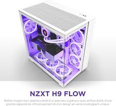 Boîtier PC Blanc NZXT Flow CM H91FW - L'Allié Parfait pour les Gamers