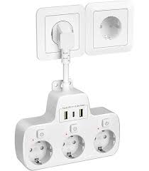 Multiprise Électrique Connectée avec Interrupteurs Individuels - La Solution Idéale pour Votre Bureau de Gaming