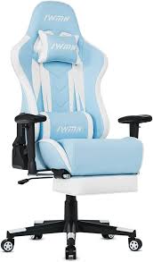 Chaise Gaming Racing Ergonomique IWMH avec Repos Pieds et Accoudoir