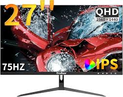 GreBear Moniteur D'Ordinateur QHD 27 Pouces IPS - Expérience Visuelle Exceptionnelle