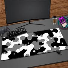 Tapis de souris blanc et noir - Précision améliorée pour gamers