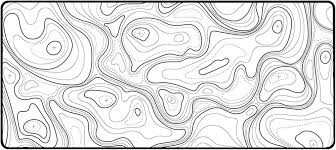 Tapis de souris blanc et noir topographique spécial pour gamers