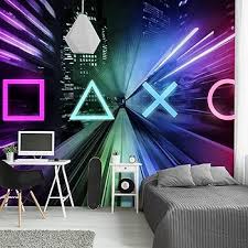 Console Chambre Décoration Peinture Intissé - Design Gamer Unique